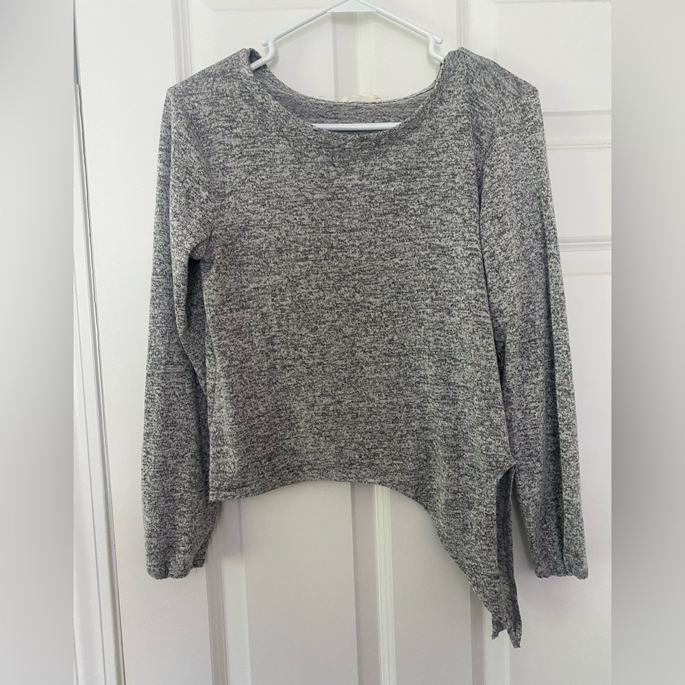 Grey Light Tie Sweater